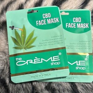 The Crème Shop Face Mask - Mint Green 2pk